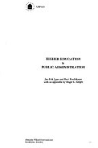 Cover of Higher Education and Public Administration