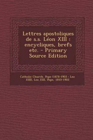 Cover of Lettres Apostoliques de S.S. Leon XIII