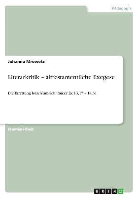 Book cover for Literarkritik - alttestamentliche Exegese