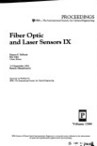Cover of Fiber Optic and Laser Sensors Nine
