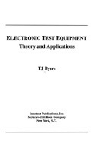 Cover of Electronic Test Equipment