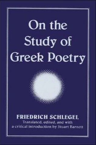 Cover of On the Study of Greek Poetry