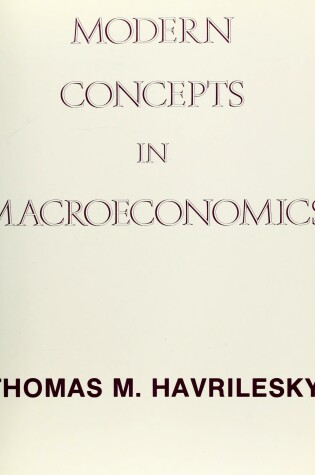 Cover of Modern Concepts in Macroeconomics