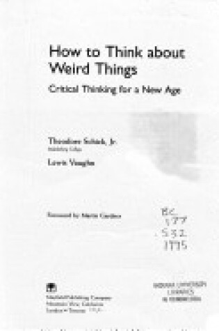Cover of How to Think about Weird Things