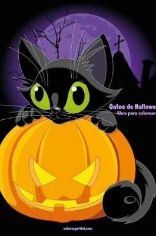 Cover of Gatos de Halloween libro para colorear 1