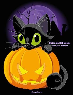 Cover of Gatos de Halloween libro para colorear 1