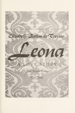 Cover of Leona, a Love Story