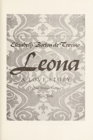Book cover for Leona, a Love Story