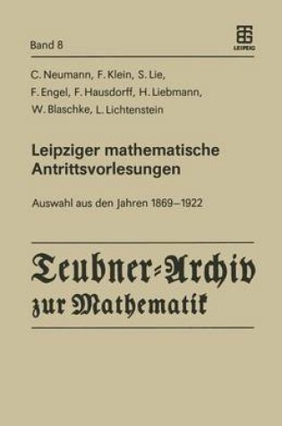 Cover of Leipziger Mathematische Antrittsvorlesungen