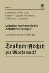 Book cover for Leipziger Mathematische Antrittsvorlesungen