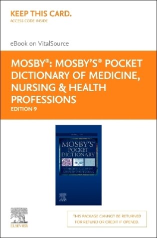 Cover of Mosby's Pocket Dictionary of Medicine, Nursing & Health Professions - Elsevier eBook on Vitalsource (Retail Access Card)