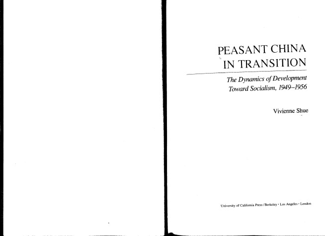 Book cover for Peasant China in Transition