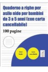 Book cover for Quaderno a righe per asilo nido per bambini da 3 a 5 anni (con carta cancellabile)