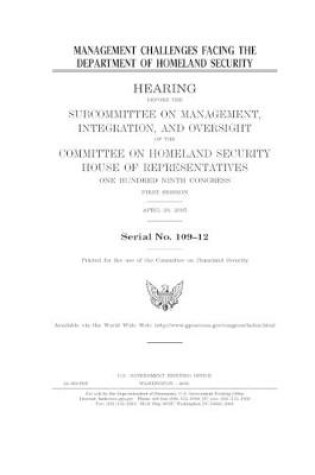 Cover of Management challenges facing the Department of Homeland Security