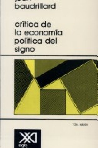 Cover of Critica de La Economia Politica del Signo