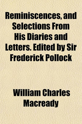 Book cover for Reminiscences, and Selections from His Diaries and Letters. Edited by Sir Frederick Pollock