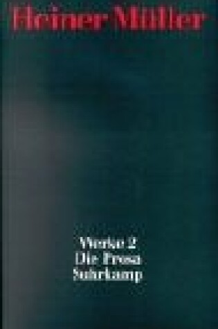 Cover of Werke 02/Prosa