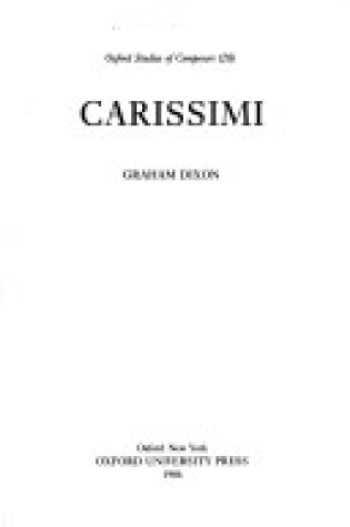 Cover of Carissimi