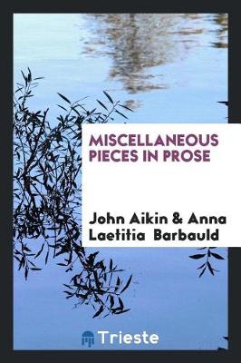 Book cover for Miscellaneous Pieces in Prose