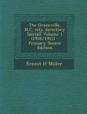 Book cover for Greenville, N.C. City Directory [Serial] Volume 1 (1916/1917)