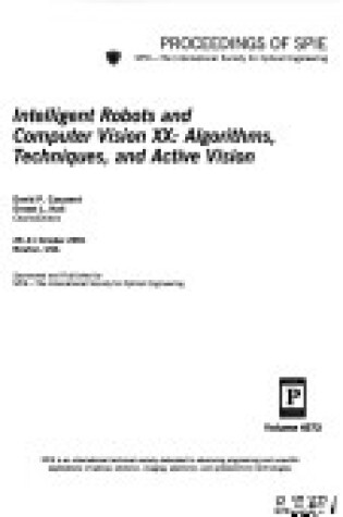 Cover of Intelligent Robots and Computer Vision XX