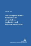 Book cover for Verfassungsrechtliche Schranken Des Steuerlichen Auskunfts- Und Informationsverkehrs