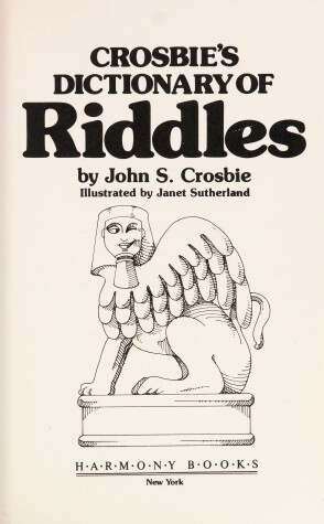 Cover of Crosbies Dictionary of Riddles