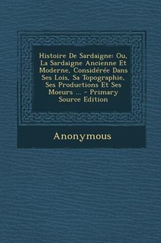 Cover of Histoire de Sardaigne