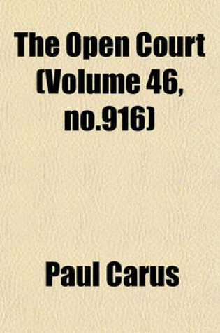 Cover of The Open Court (Volume 46, No.916)