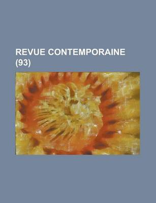 Book cover for Revue Contemporaine (93)