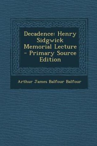 Cover of Decadence