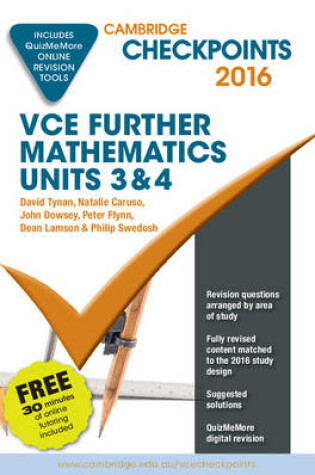 Cover of Cambridge Checkpoints Vce Further Mathematics 2016 and Quiz Me More