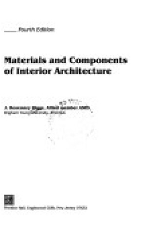 Cover of Materials & Components Interior Archectr