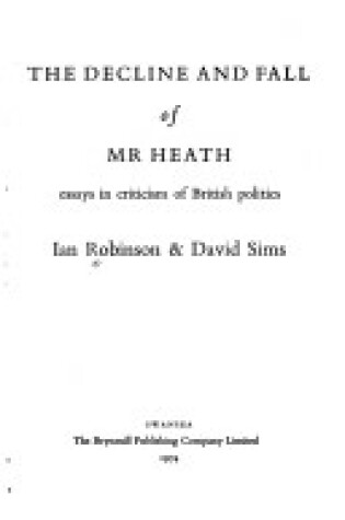 Cover of The Decline and Fall of Mr.Heath
