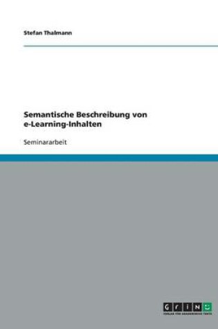 Cover of Semantische Beschreibung von e-Learning-Inhalten