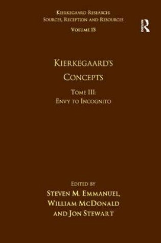 Cover of Volume 15, Tome III: Kierkegaard's Concepts