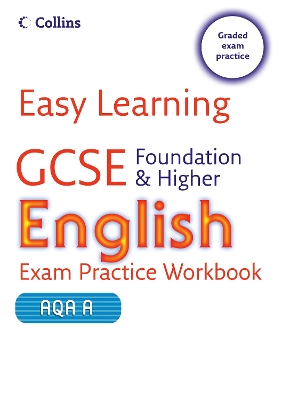 Cover of GCSE English Exam Practice Workbook for AQA A