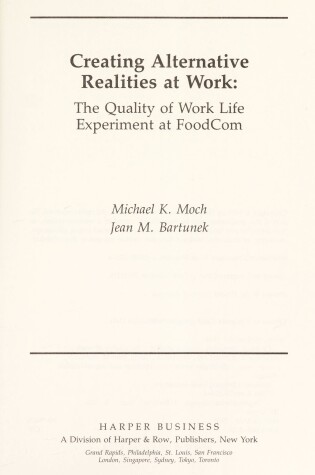 Cover of Creating Alternative Realities at Work