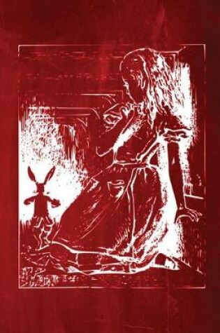 Cover of Alice in Wonderland Chalkboard Journal - Alice and The White Rabbit (Red)