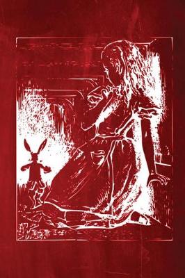 Cover of Alice in Wonderland Chalkboard Journal - Alice and The White Rabbit (Red)