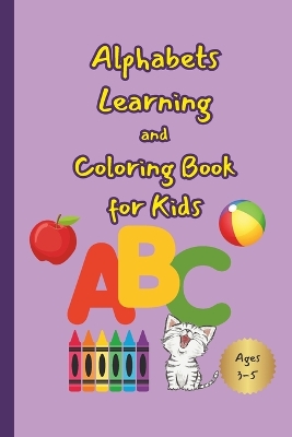 Book cover for Alphabets learning and coloring book for kids