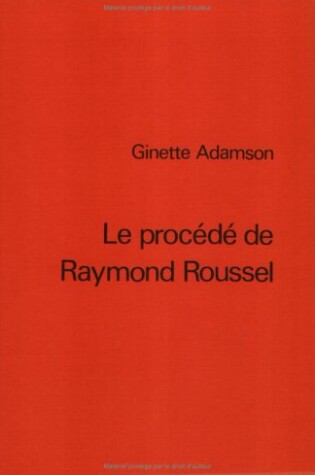 Cover of Le procede de Raymond Roussel