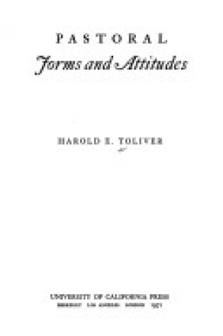 Cover of Pastoral Forms and Attitudes