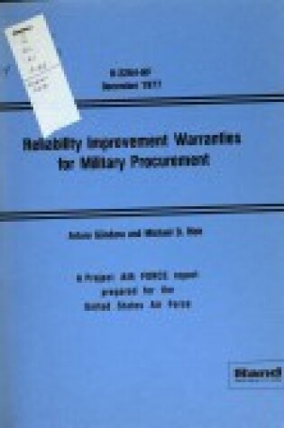 Cover of Reliability Improvement Warranties for Military Procurement