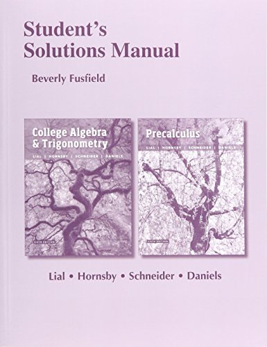 Book cover for Student's Solutions Manual for College Algebra and Trigonometry