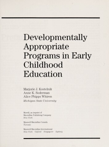 Book cover for Developmentally Appropriate Programs Ear