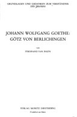 Cover of Gotz Von Berlichingen