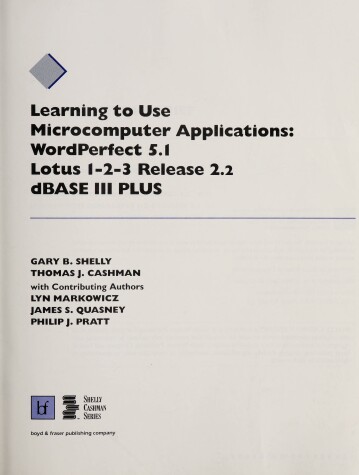 Cover of Learning to Use Microcomputer Applications