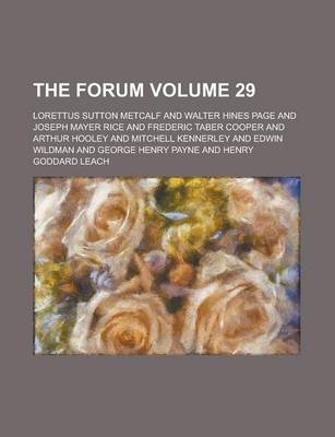 Book cover for The Forum Volume 29