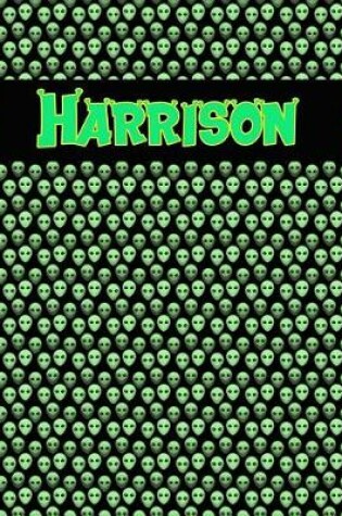 Cover of 120 Page Handwriting Practice Book with Green Alien Cover Harrison